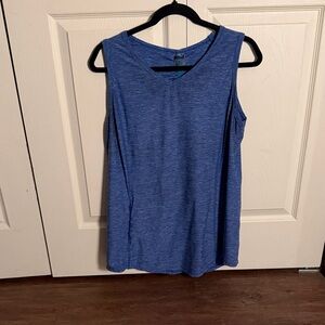 Duluth Trading Co Blue Sleeveless V-Neck Tank Top